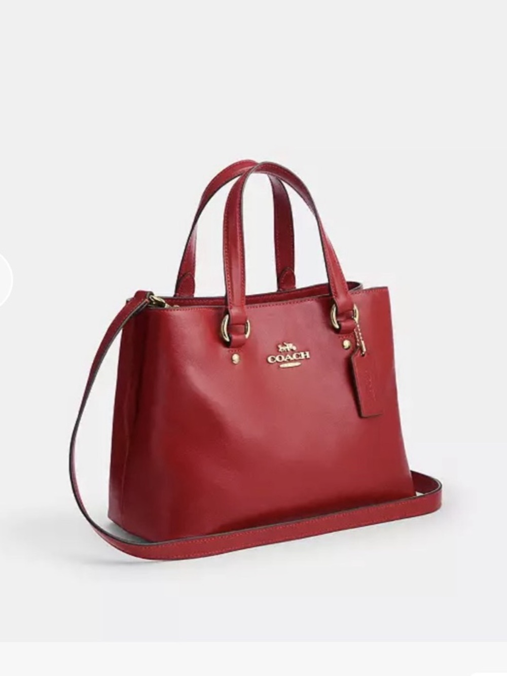 COACH Station Carryall Bag - Red Leather Satchel Handbag Crossbody